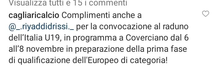 Il Cagliari si complimenta con Riyad Idrissi per la convocazione con l'Italia U19 - FOTO 27 WhatsApp Image 2023 11 04 at 16.13.17