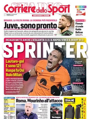 Le prime pagine dei principali quotidiani sportivi – 5 novembre 28 corriere dello sport 011203102