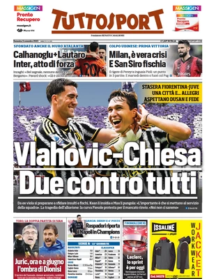 Le prime pagine dei principali quotidiani sportivi – 5 novembre 29 tuttosport 004313315