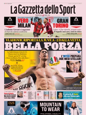 Le prime pagine dei principali quotidiani sportivi – 8 gennaio 27 la gazzetta dello sport 050305640