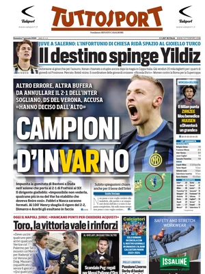 Le prime pagine dei principali quotidiani sportivi – 7 gennaio 29 tuttosport 015807923