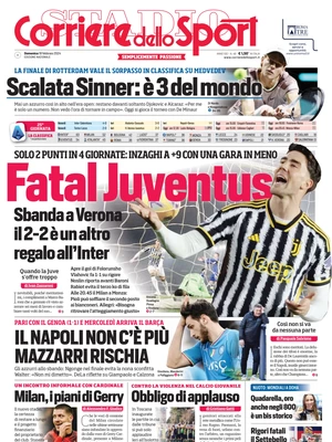 Le prime pagine dei principali quotidiani sportivi – 18 febbraio 28 corriere dello sport 010011676