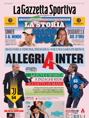 Le prime pagine dei principali quotidiani sportivi – 18 febbraio 27 la gazzetta dello sport 050304747