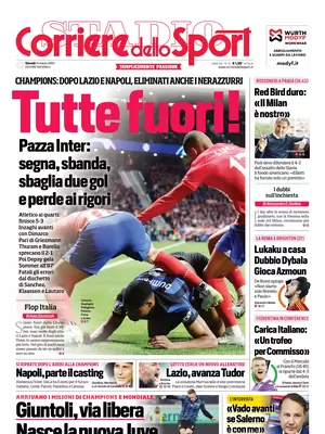 Le prime pagine dei principali quotidiani sportivi – 14 marzo 28 corriere dello sport 011205355