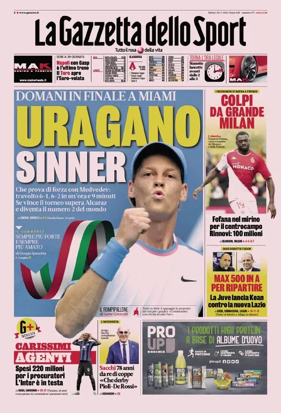 Le prime pagine dei principali quotidiani sportivi – 30 marzo 27 la gazzetta dello sport 010014289