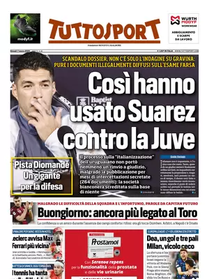 Le prime pagine dei principali quotidiani sportivi – 7 marzo 29 tuttosport 010013852