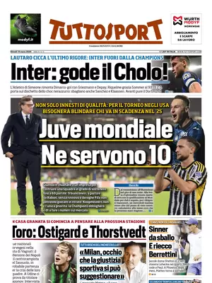 Le prime pagine dei principali quotidiani sportivi – 14 marzo 29 tuttosport 010015133