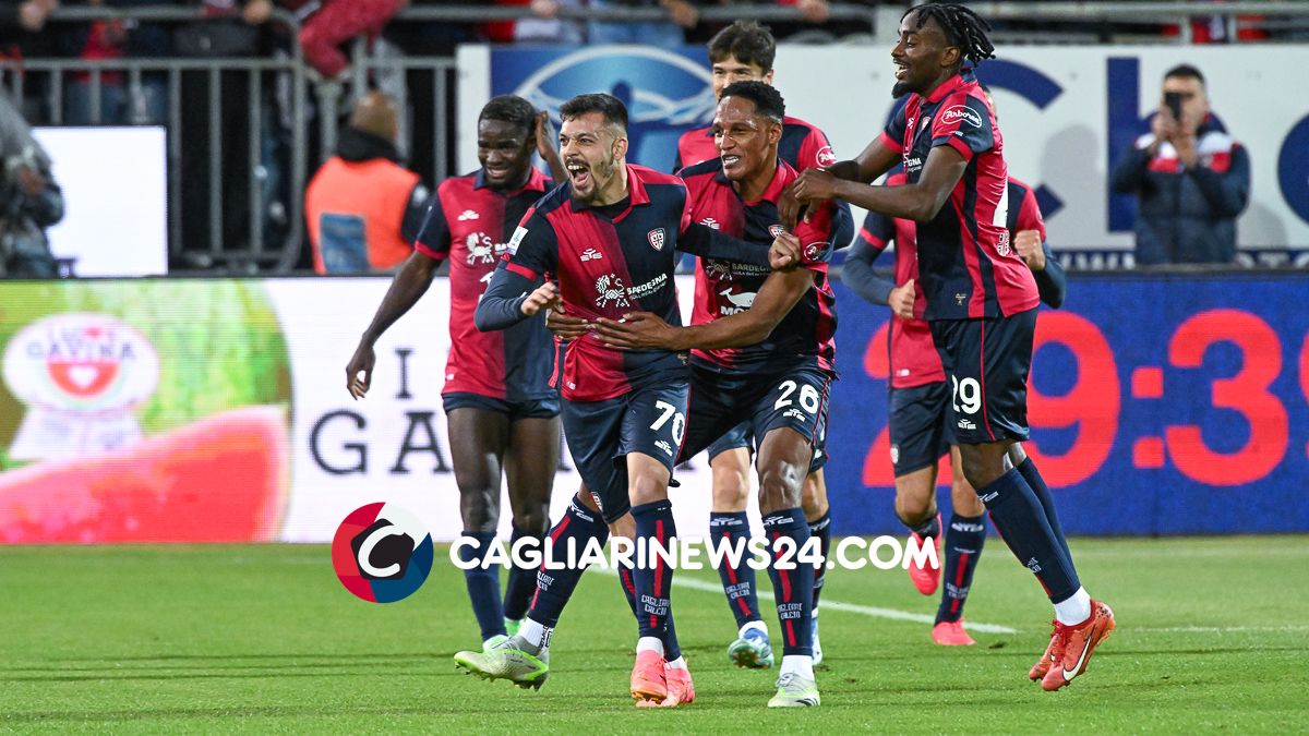 Cagliari Esultanza post gol Gaetano