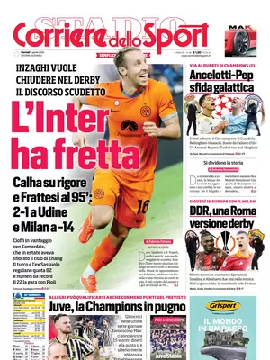 Le prime pagine dei principali quotidiani sportivi – 9 aprile 28 corriere dello sport 003154339
