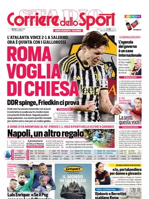 Le prime pagine dei principali quotidiani sportivi – 7 maggio 28 corriere dello sport 005010323