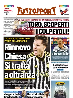 Le prime pagine dei principali quotidiani sportivi – 7 maggio 29 tuttosport 002052997