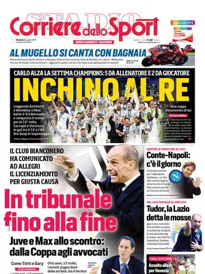 Le prime pagine dei principali quotidiani sportivi – 2 giugno 28 corriere dello sport 005117793