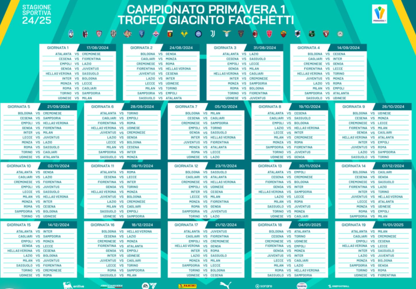 Calendario campionato Primavera 1