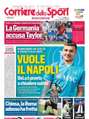 Le prime pagine dei principali quotidiani sportivi – 6 luglio 28 corriere dello sport 020347206