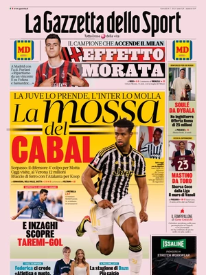 Le prime pagine dei principali quotidiani sportivi – 18 luglio 27 la gazzetta dello sport 051203372