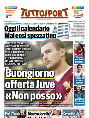 Le prime pagine dei principali quotidiani sportivi – 4 luglio 29 tuttosport 021204147