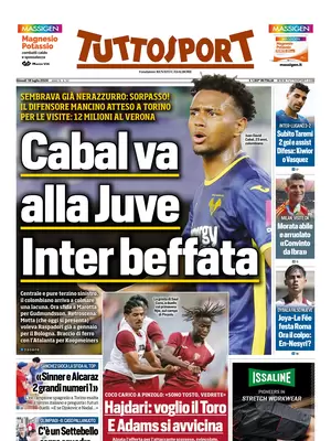 Le prime pagine dei principali quotidiani sportivi – 18 luglio 29 tuttosport 021205227