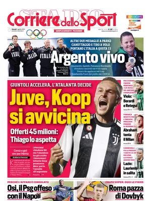 Le prime pagine dei principali quotidiani sportivi – 1 agosto 28 corriere dello sport 021218428