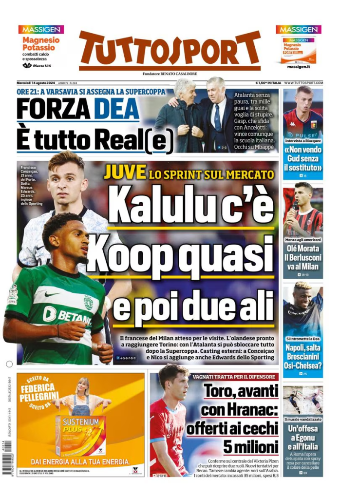 Le prime pagine dei principali quotidiani sportivi – 14 agosto 29 image 19 1