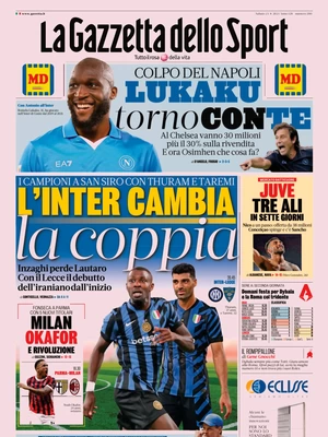 Le prime pagine dei principali quotidiani sportivi – 24 agosto 27 la gazzetta dello sport 050306774