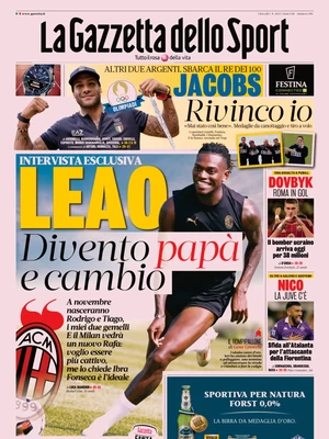Le prime pagine dei principali quotidiani sportivi – 1 agosto 27 la gazzetta dello sport 050810422