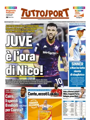 Le prime pagine dei principali quotidiani sportivi – 24 agosto 29 tuttosport 021207416