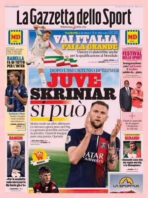 Le prime pagine dei principali quotidiani sportivi – 10 ottobre 27 la gazzetta dello sport 050305710