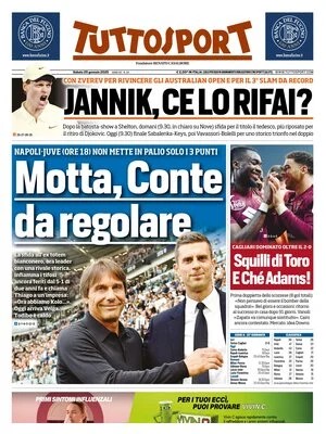 Le prime pagine dei principali quotidiani sportivi – 25 gennaio 29 17377872414197570116513020710017