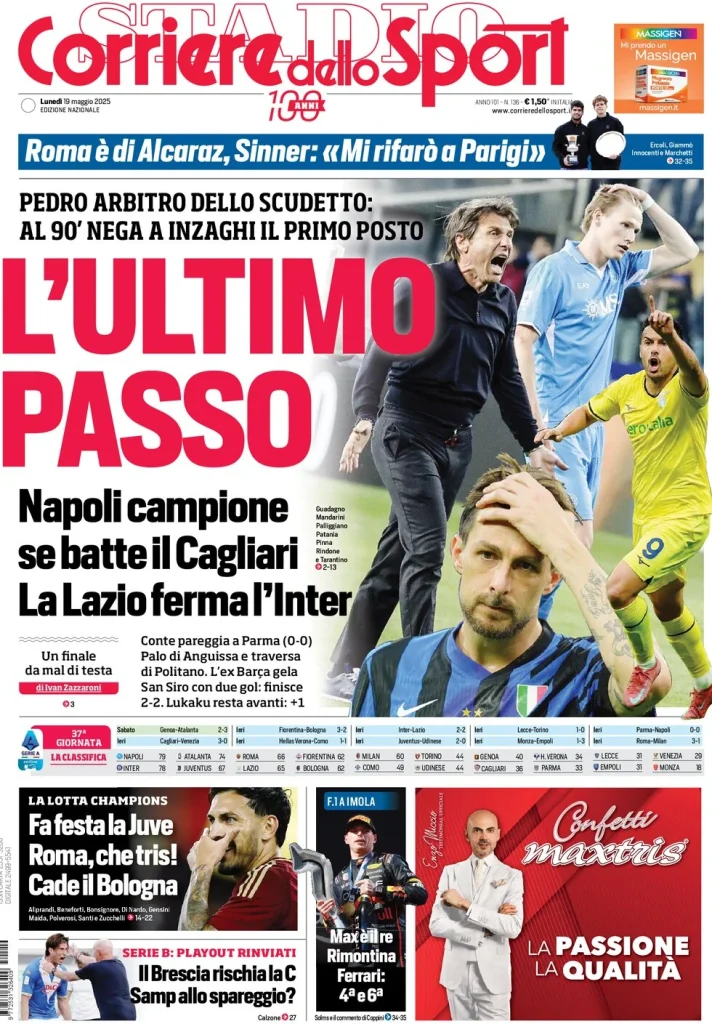 Rassegna stampa Cagliari: le prime pagine dei quotidiani sportivi - 19 maggio 2025 28 corriere dello sport 072842694