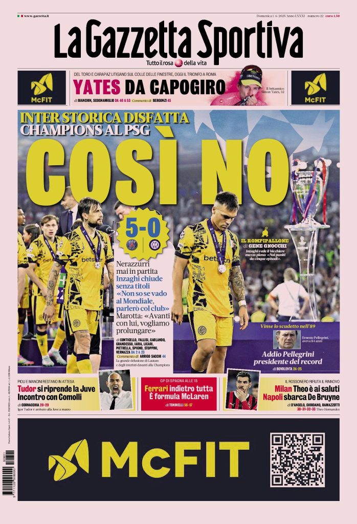 Rassegna stampa Cagliari: prime pagine quotidiani sportivi - 1 giugno 2025 27 gazzettafc nazionale web Big