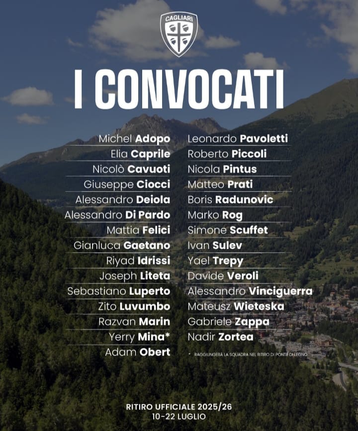 Convocati Cagliari per il ritiro estivo: la lista dei giocatori a disposizione di Fabio Pisacane - FOTO 27 Immagine WhatsApp 2025 07 09 ore 18.14.36 fca0485c