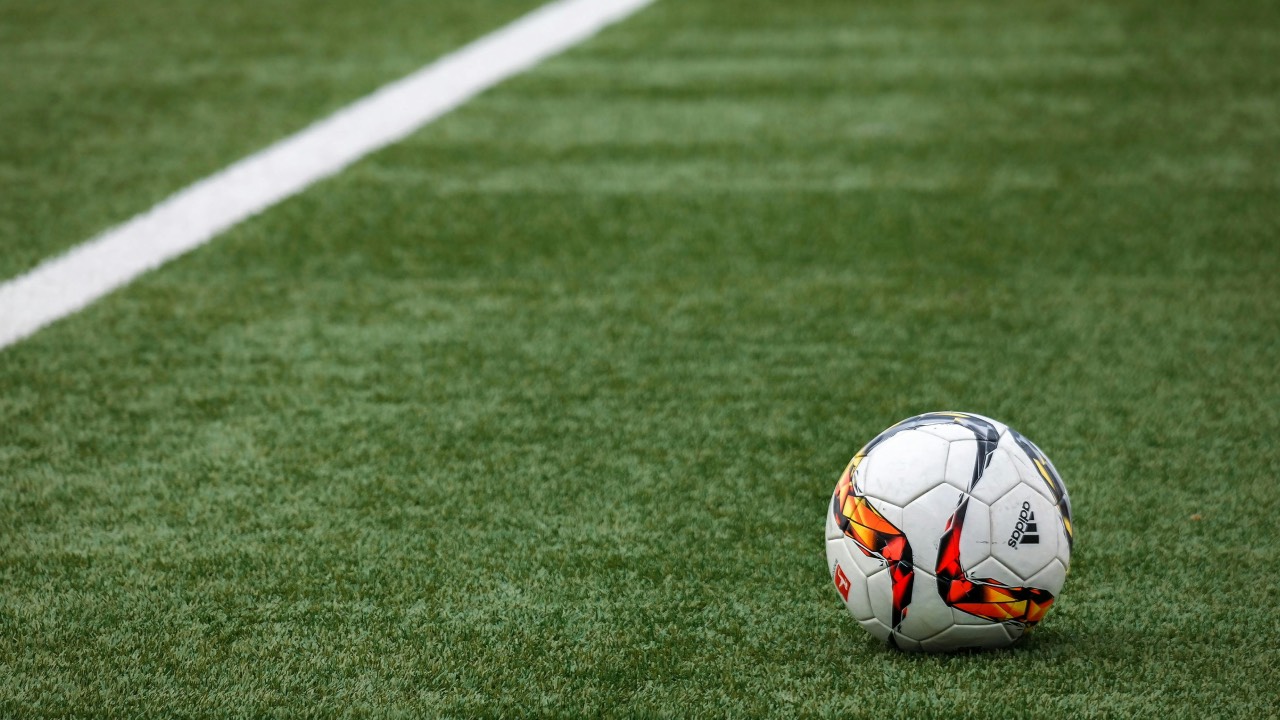 a football ball on a field