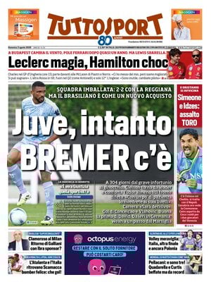 Le prime pagine dei principali quotidiani sportivi – 3 agosto 29 tuttosport 021204984