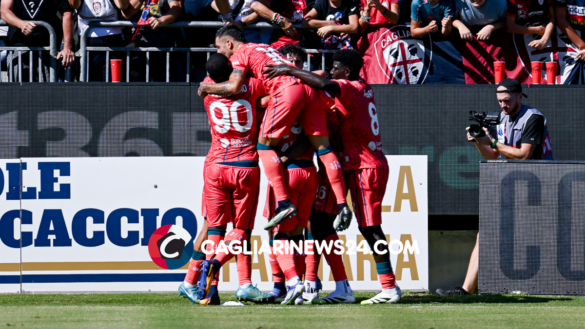 Yerry Mina gol esultanza Cagliari