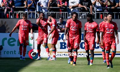Yerry Mina gol esultanza Cagliari