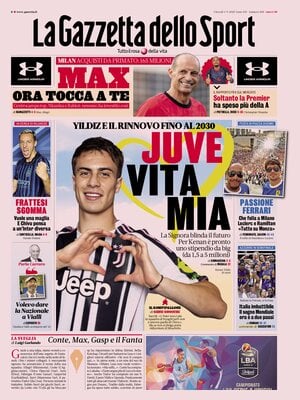 Le prime pagine dei principali quotidiani sportivi – 4 settembre 2025 27 la gazzetta dello sport 063806893