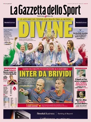 Le prime pagine dei principali quotidiani sportivi – 22 settembre 27 la gazzetta dello sport 072814225