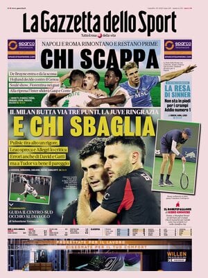 Le prime pagine dei principali quotidiani sportivi – 6 ottobre 27 la gazzetta dello sport 072836yrv