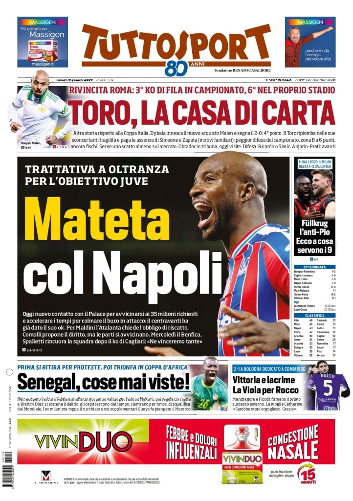 Rassegna stampa Cagliari: prime pagine quotidiani sportivi - 19 gennaio 2026 28 1000182047