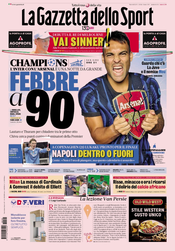 Rassegna stampa Cagliari: prime pagine quotidiani sportivi - 20 gennaio 2026 27 image