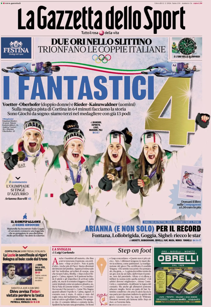 Le prime pagine dei principali quotidiani sportivi – 12 febbraio 27 image 13