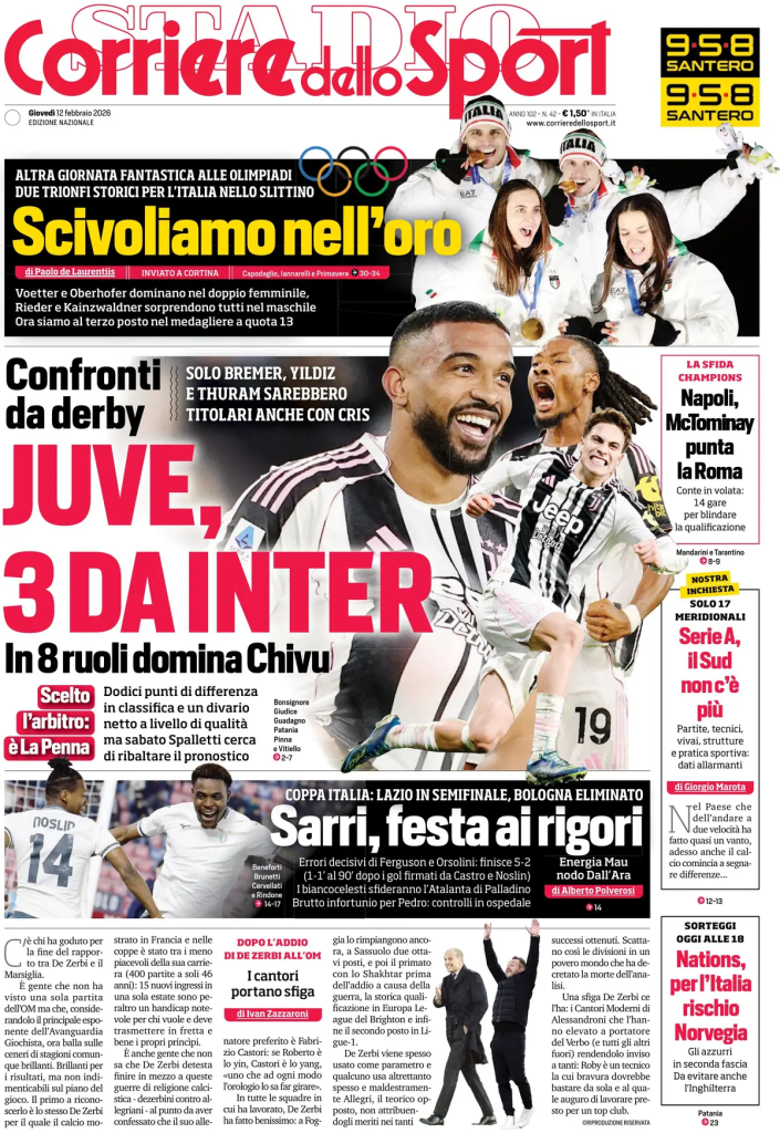 Le prime pagine dei principali quotidiani sportivi – 12 febbraio 28 image 15