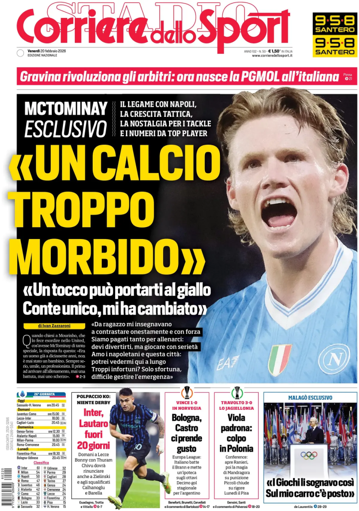 Rassegna stampa Cagliari: prime pagine quotidiani sportivi - 20 febbraio 2026 28 image 25