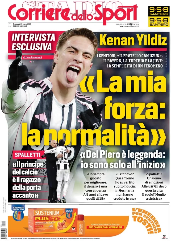 Le prime pagine dei principali quotidiani sportivi – 18 marzo 2026 28 corriere dello sport 020308gu1674e