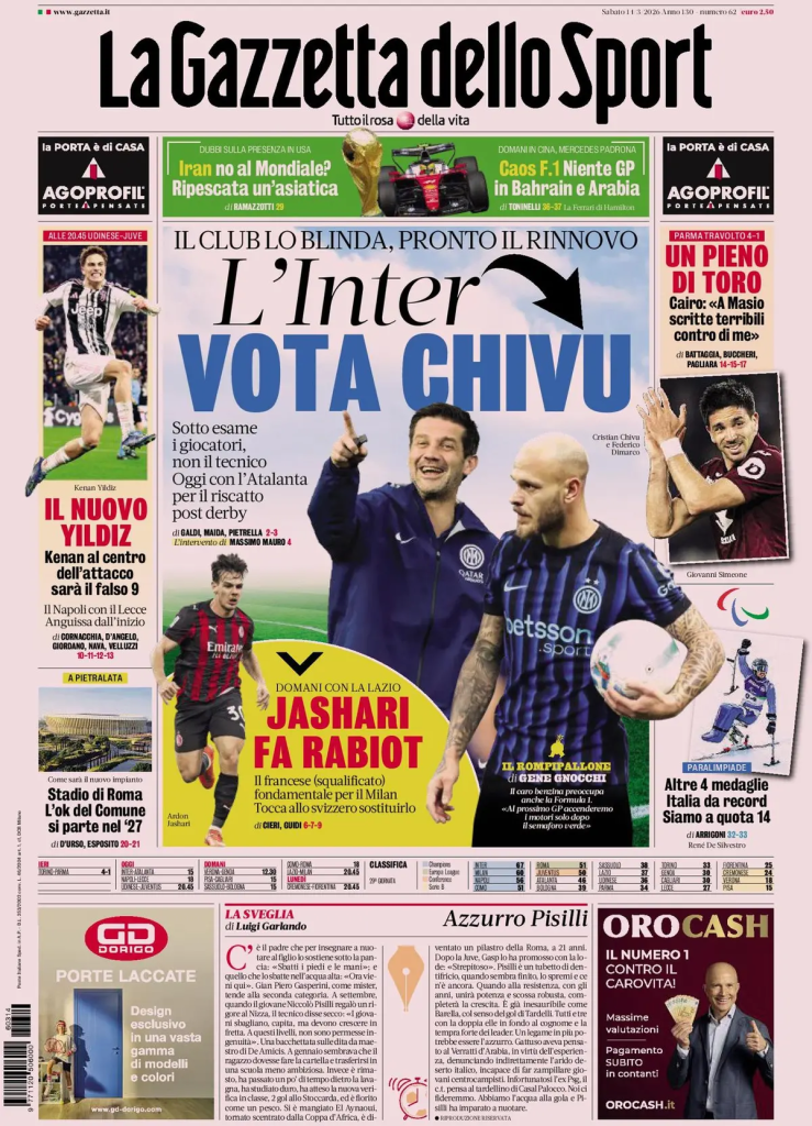 Rassegna stampa Cagliari: prime pagine quotidiani sportivi - 14 marzo 2026 27 image 17