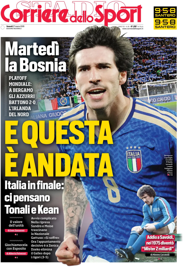 Le prime pagine dei principali quotidiani sportivi – 27 marzo 2026 28 image 30