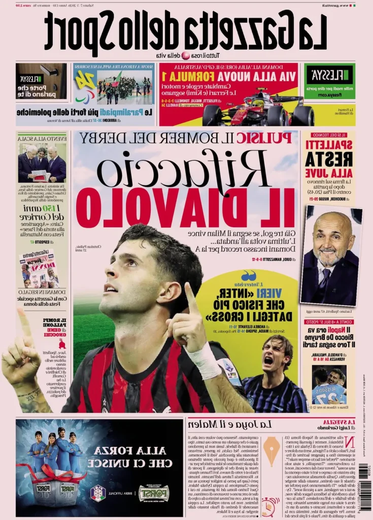 Le prime pagine dei principali quotidiani sportivi – 7 marzo 2026 29 la gazzetta dello sport 0318591vydxt7