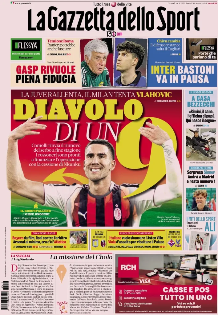 Le prime pagine dei principali quotidiani sportivi – 16 aprile 2026 30 129669 1