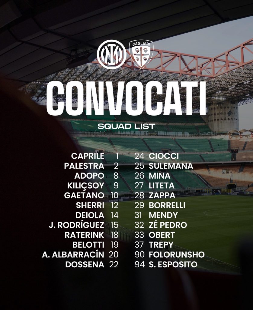 Convocati Cagliari: la scelta di Pisacane su Pavoletti per la gara di San Siro 27 Convocati Cagliari