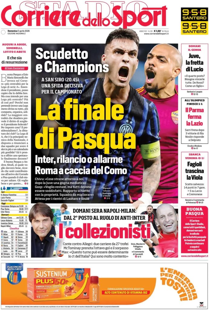 Le prime pagine dei principali quotidiani sportivi – 5 aprile 2026 29 WhatsApp Image 2026 04 05 at 07.55.03